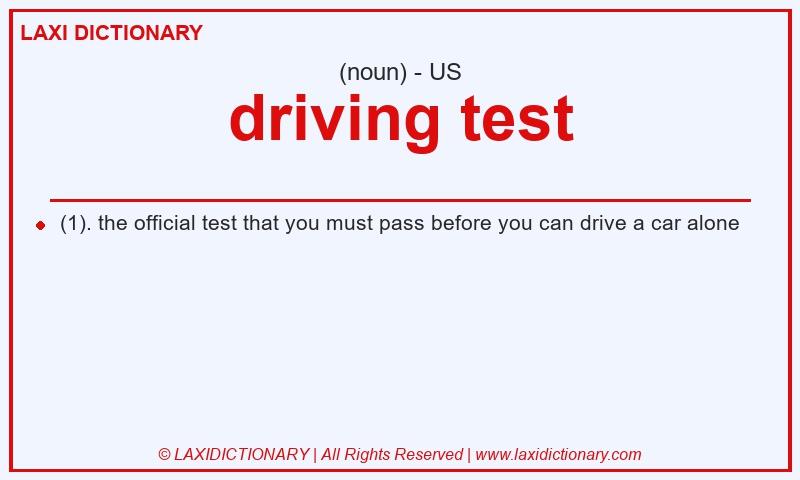 Definition driving test in American English