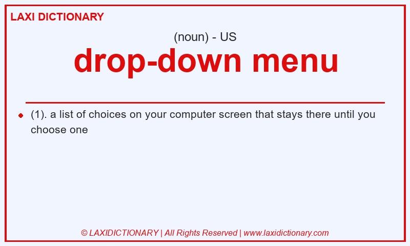 Definition drop-down menu in American English