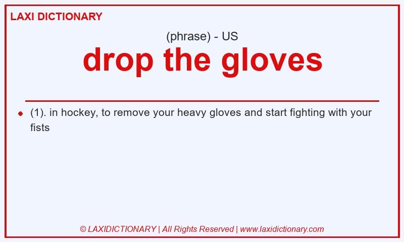 Definition drop the gloves in American English