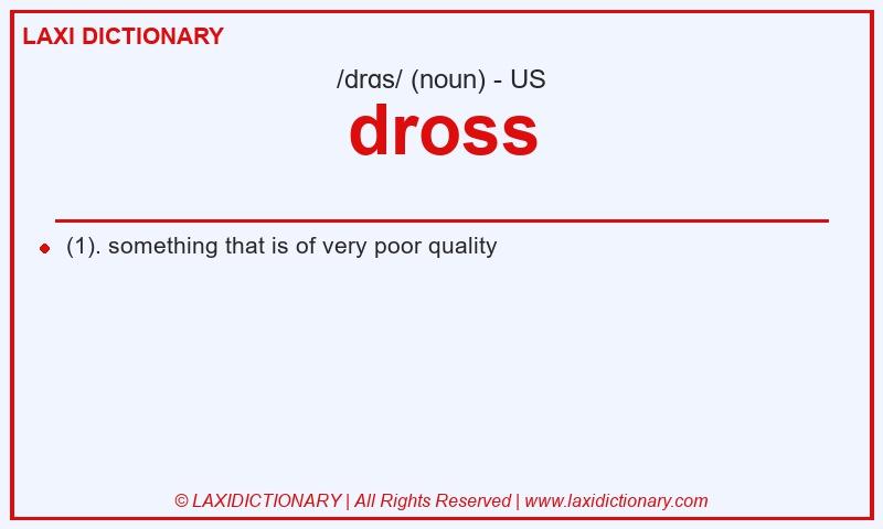 Definition dross in American English