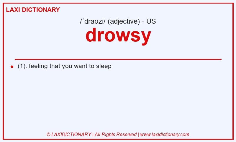 Definition drowsy in American English