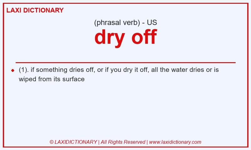 Definition dry off in American English