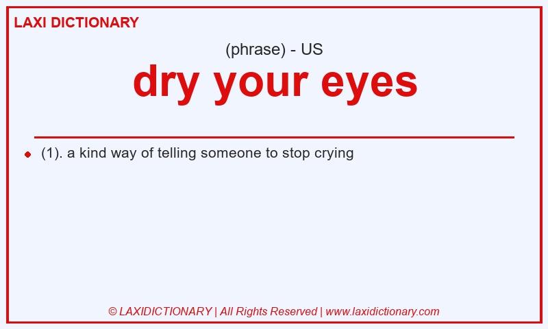 Definition dry your eyes in American English