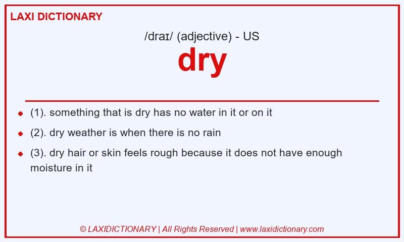Definition dry in American English