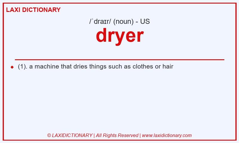 Definition dryer in American English