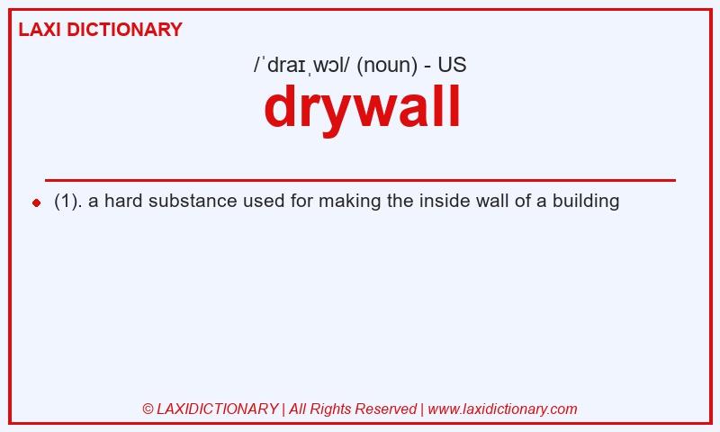 Definition drywall in American English