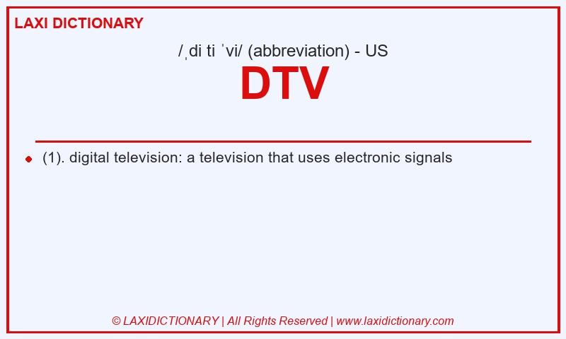 Definition DTV in American English