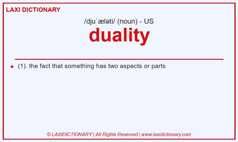 Definition duality in American English