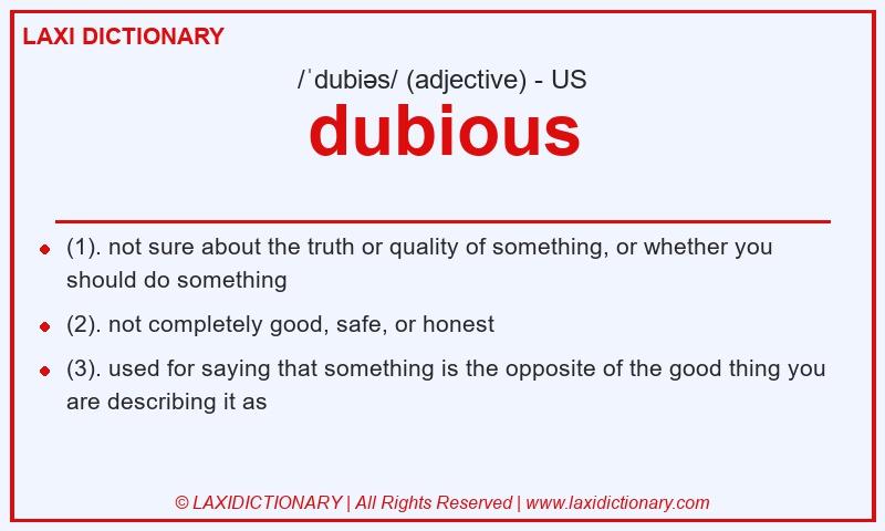 Definition dubious in American English