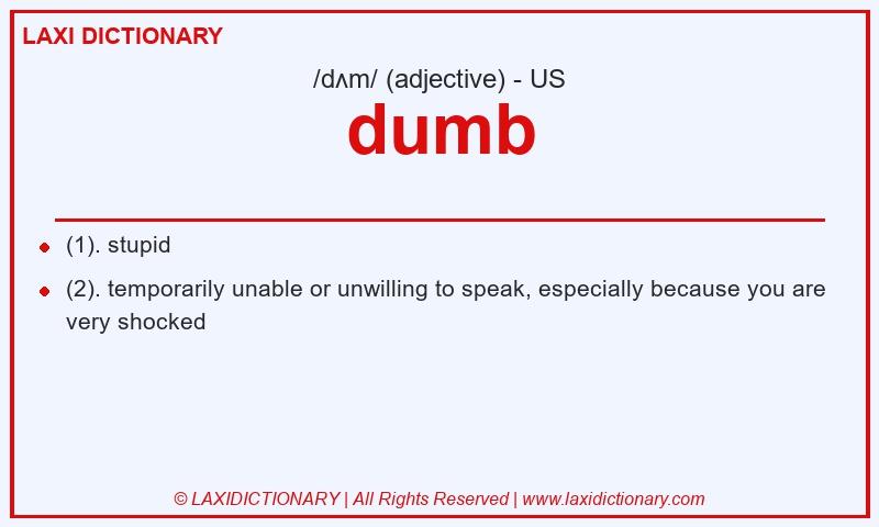 Definition dumb in American English