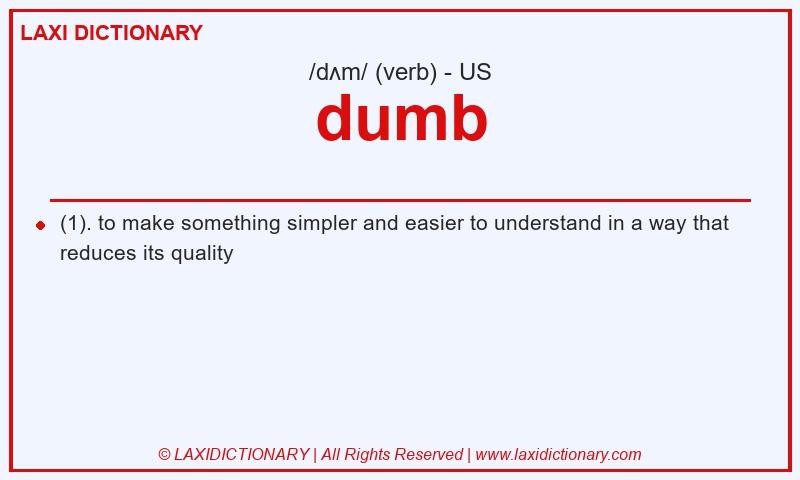 Definition dumb in American English