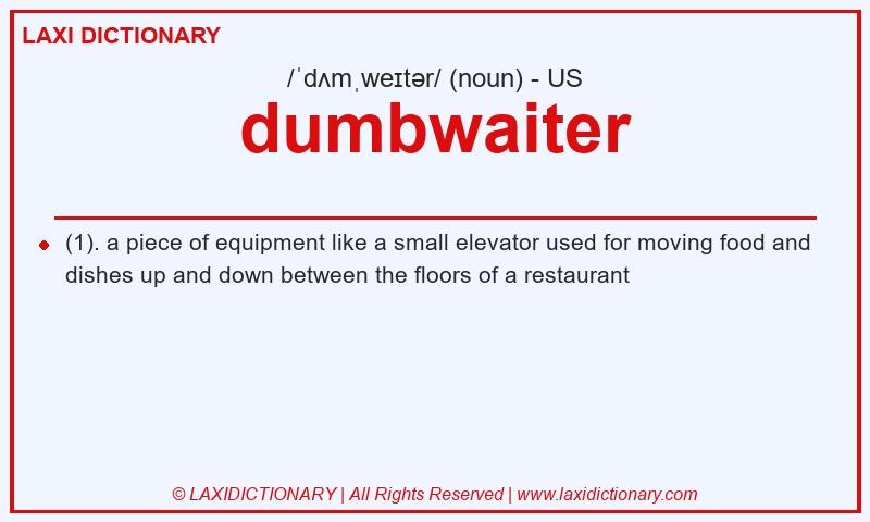 Definition dumbwaiter in American English