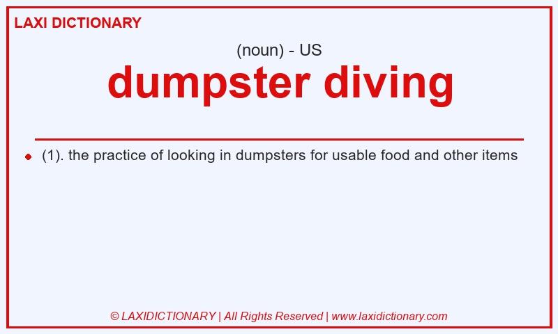 Definition dumpster diving in American English
