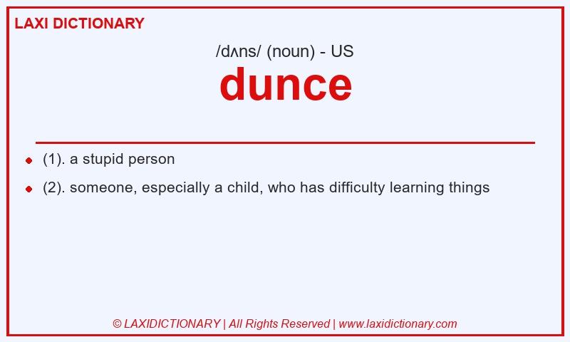 Definition dunce in American English
