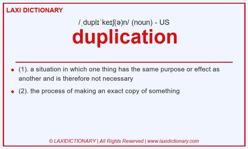 Definition duplication in American English