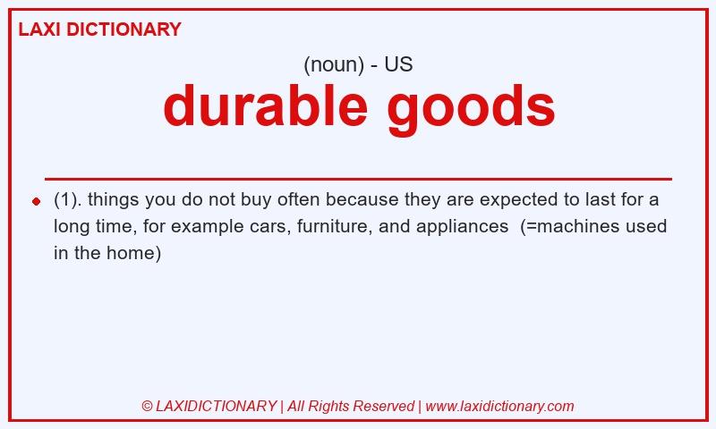 Definition durable goods in American English