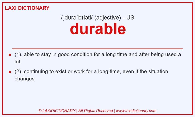 Definition durable in American English