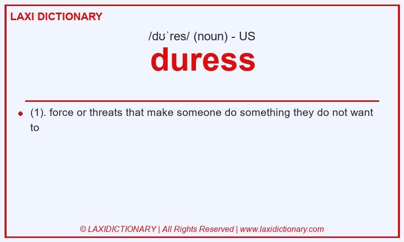 Definition duress in American English