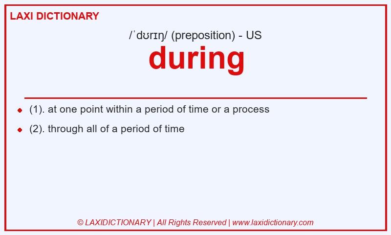 Definition during in American English