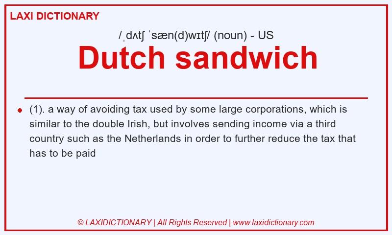 Definition Dutch sandwich in American English