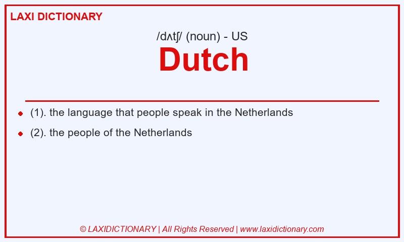 Definition Dutch in American English