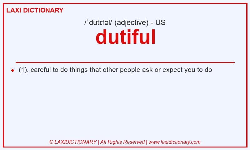 Definition dutiful in American English