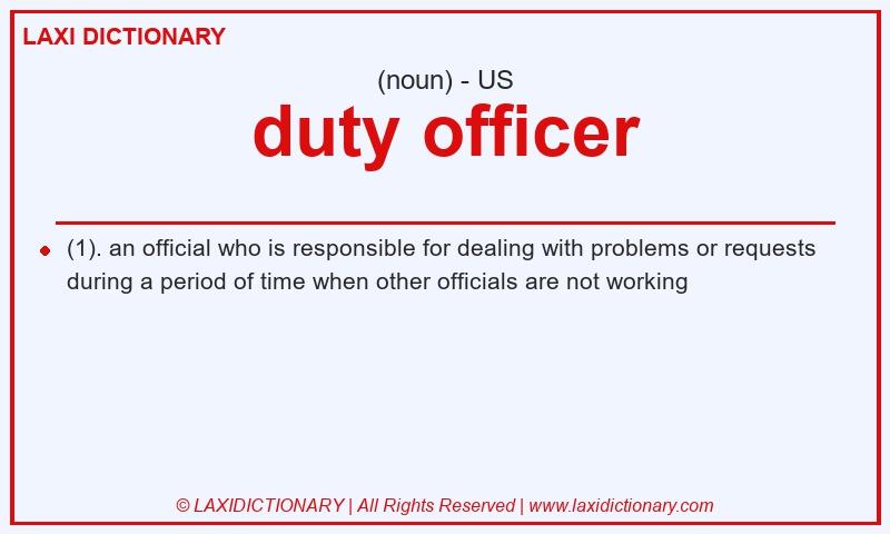 Definition duty officer in American English