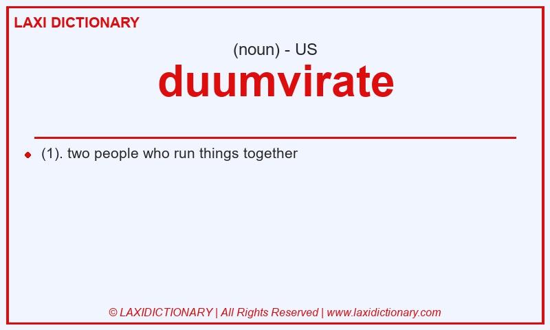 Definition duumvirate in American English