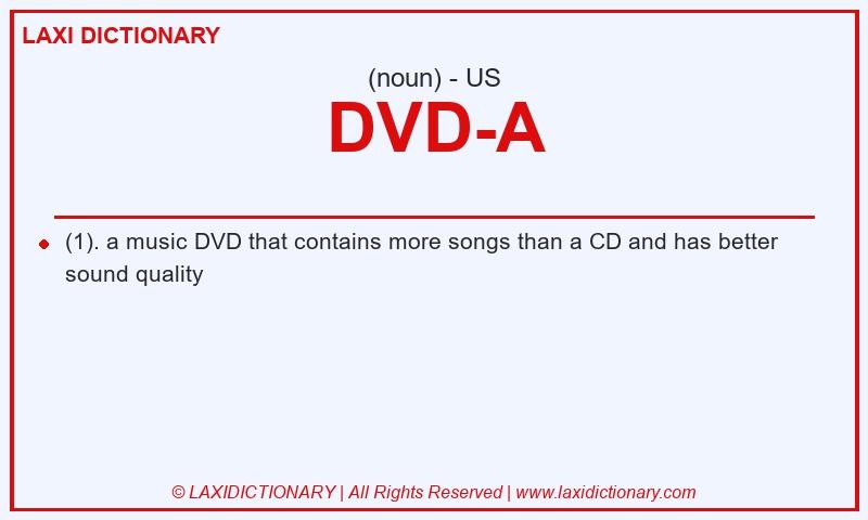 Definition DVD-A in American English