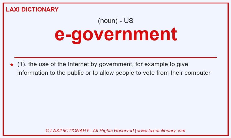 Definition e-government in American English