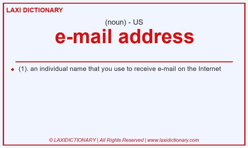 Definition e-mail address in American English