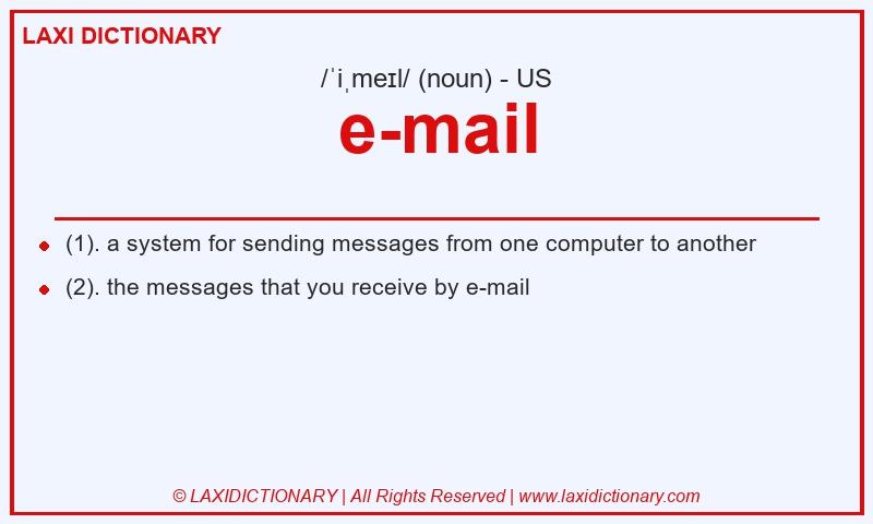 Definition e-mail in American English