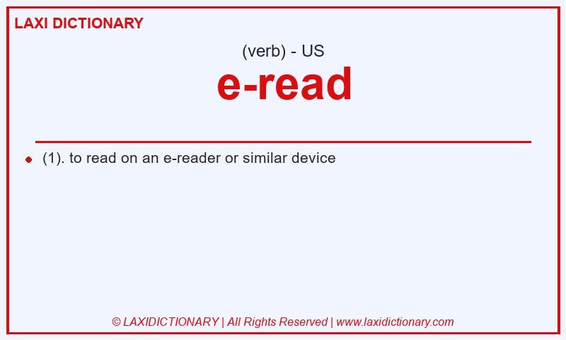 Definition e-read in American English