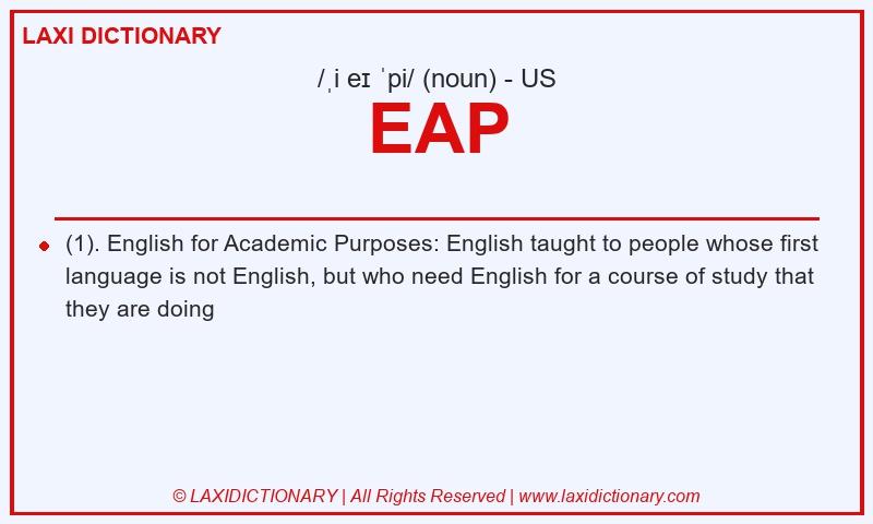 Definition EAP in American English