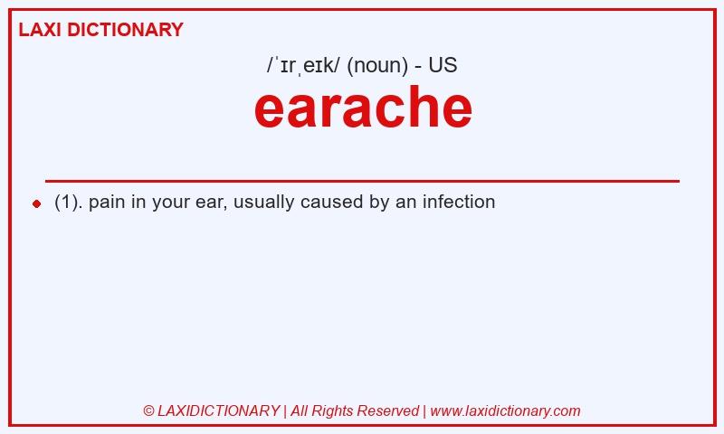 Definition earache in American English