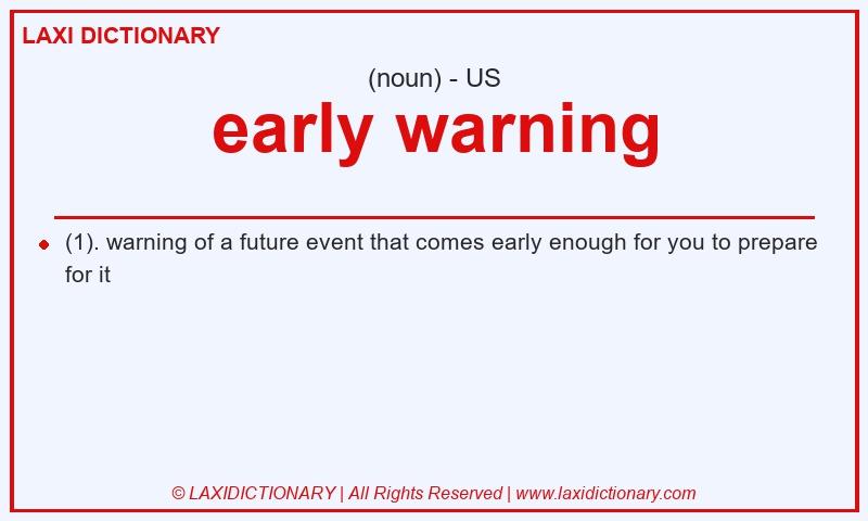 Definition early warning in American English