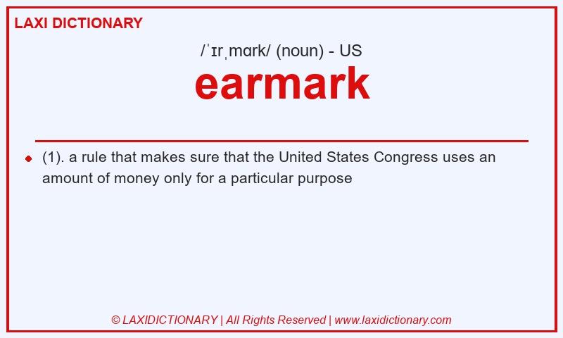 Definition earmark in American English