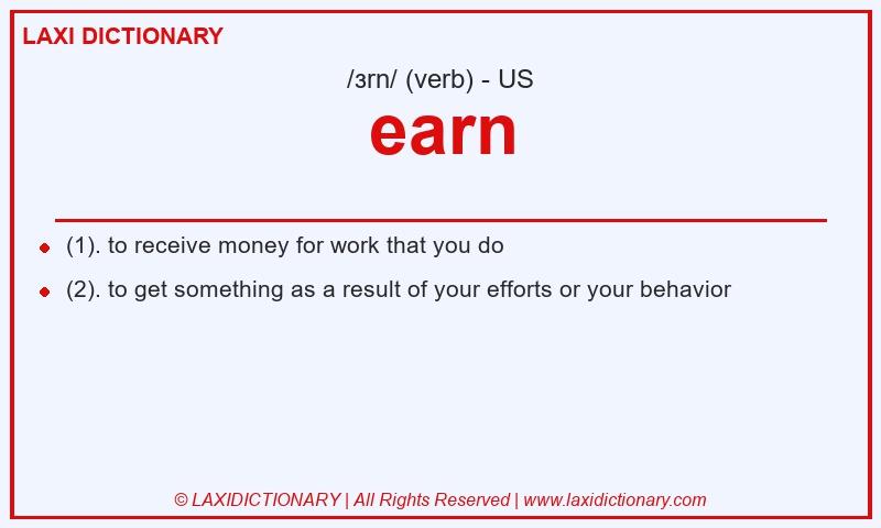 Definition earn in American English