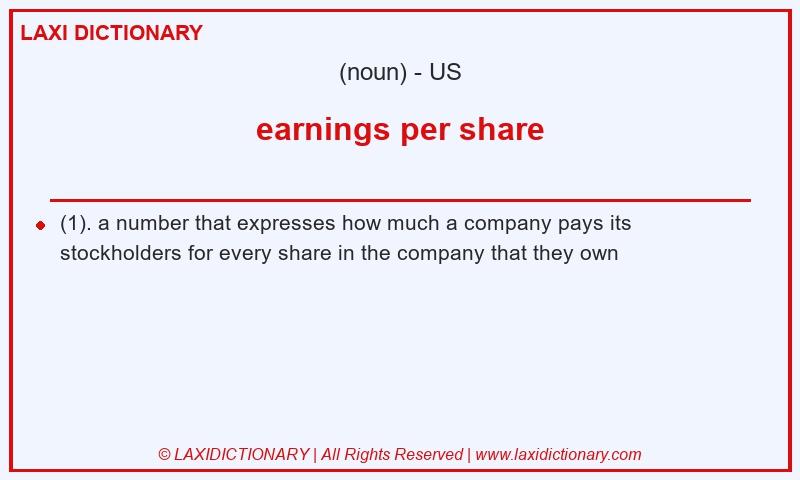 Definition earnings per share in American English