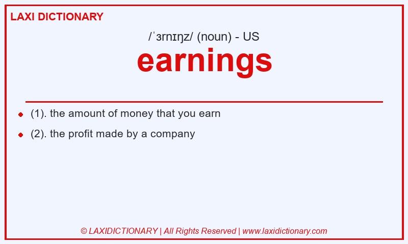 Definition earnings in American English
