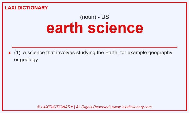 Definition earth science in American English