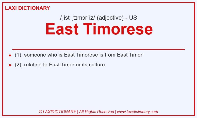 Definition East Timorese in American English