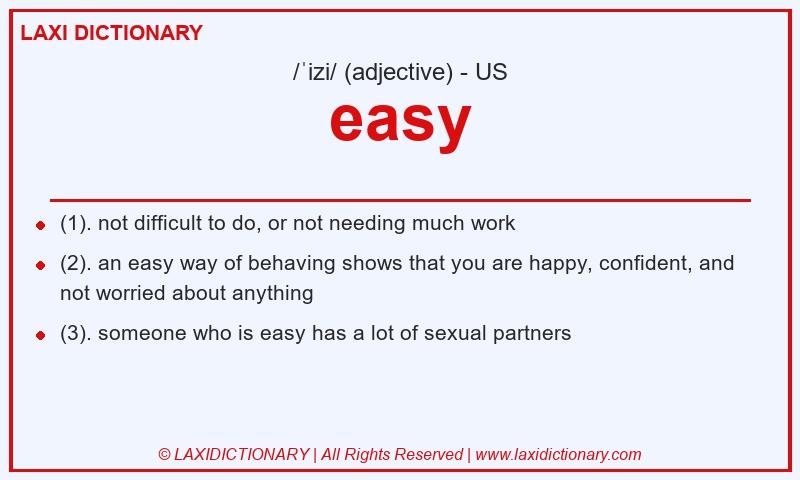 Definition easy in American English