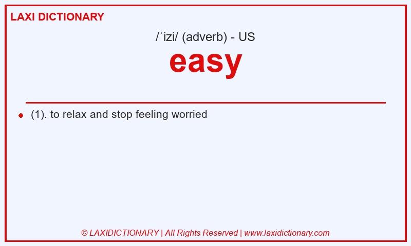 Definition easy in American English