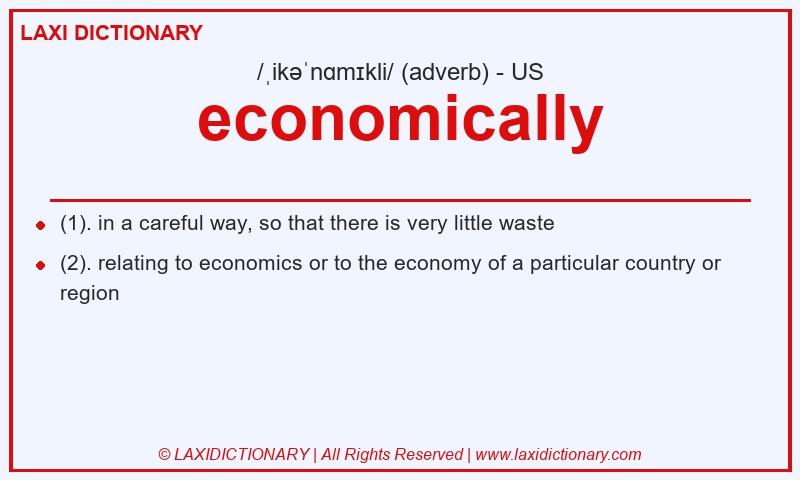 Definition economically in American English