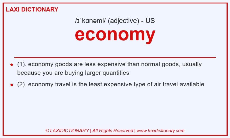 Definition economy in American English
