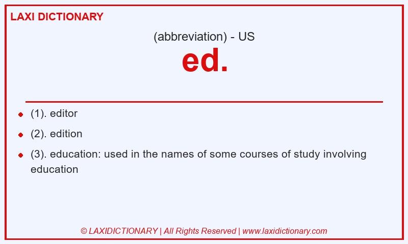 Definition ed. in American English