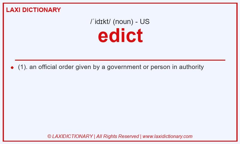 Definition edict in American English
