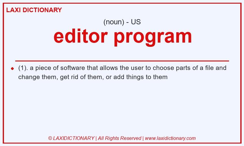 Definition editor program in American English