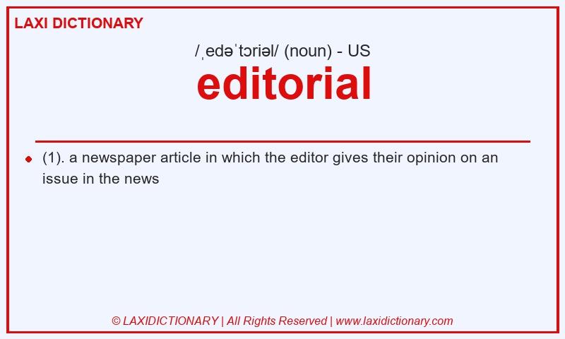 Definition editorial in American English